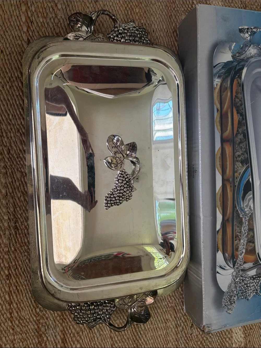 Silver-Plated Grape Oblong Casserole